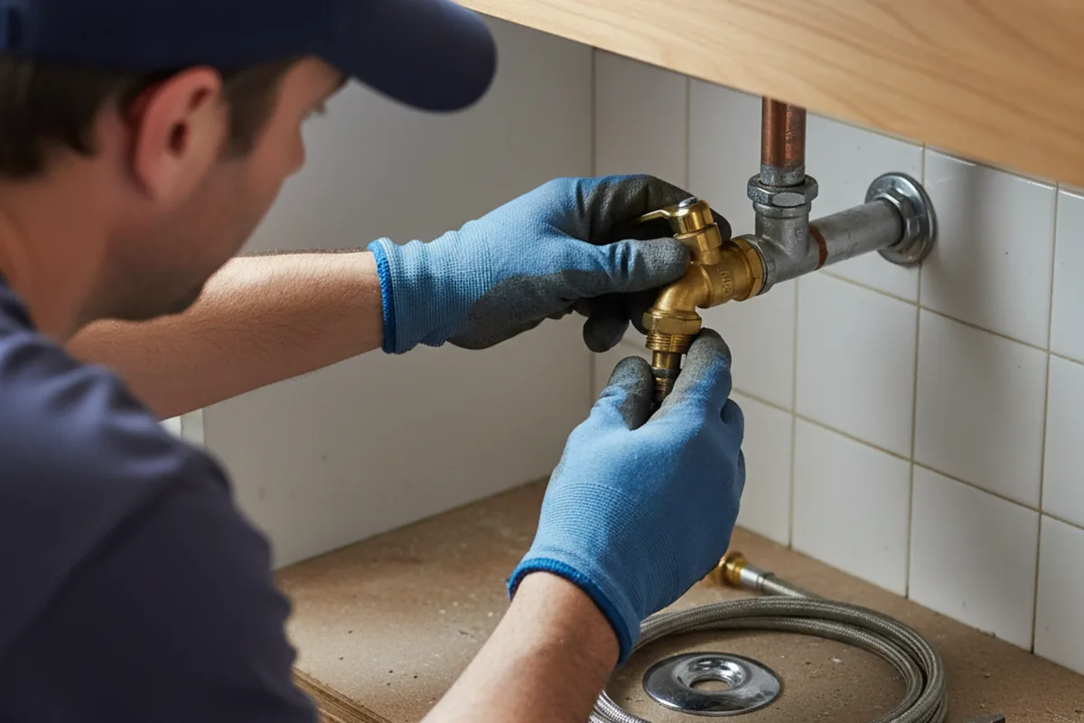 Shutoff valve and fitting work during Faucet and Fixture Repair in Melvin